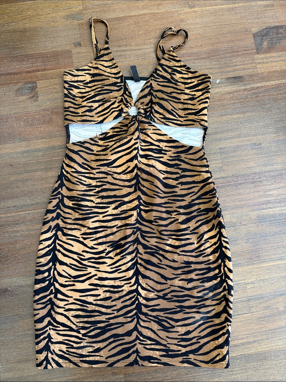 H&M Divided Tiger-Print Cutout Mini Dress - Black & Brown